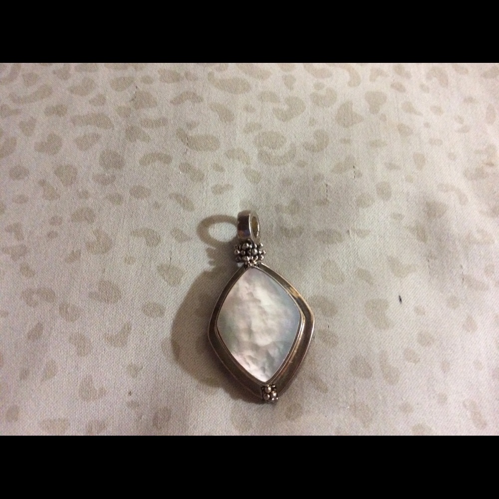 Sterling silver diamond mother of pearl enhancer